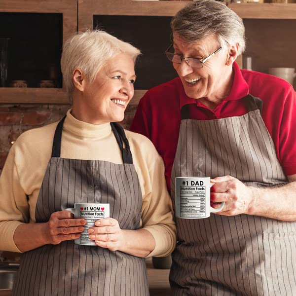 Breezy Valley Best Mom Dad Gift Set, Mom And Dad Coffee Mugs, Parents Christmas Gifts For Dad Mom Parents Birthday Gifts From Da