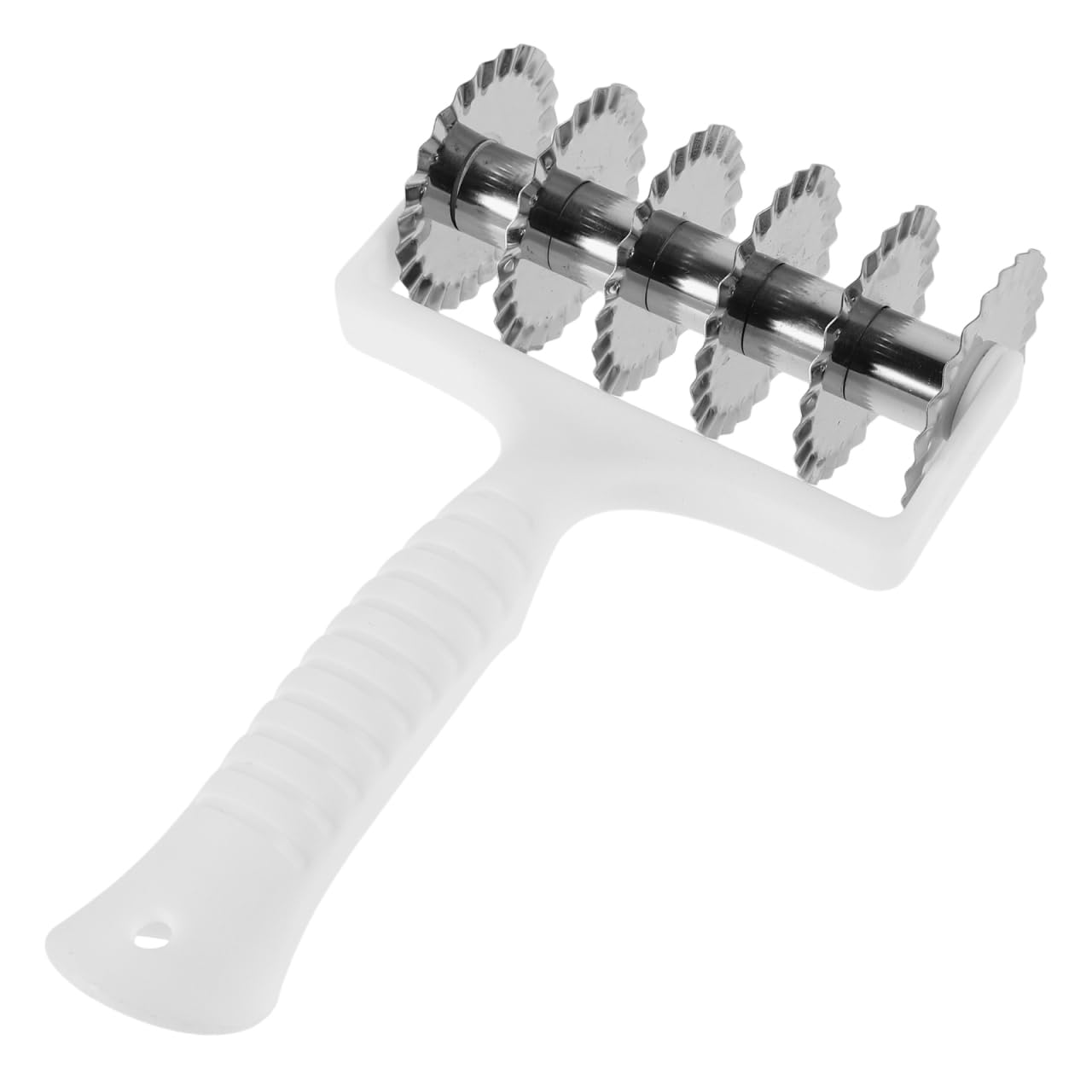TOPPERFUN 1 PCS Pasta Roller, Stainless Steel Noodle Cutter, Manual Spaghetti Maker Wheel, Lattice Dough Cutting Tool, Versatile