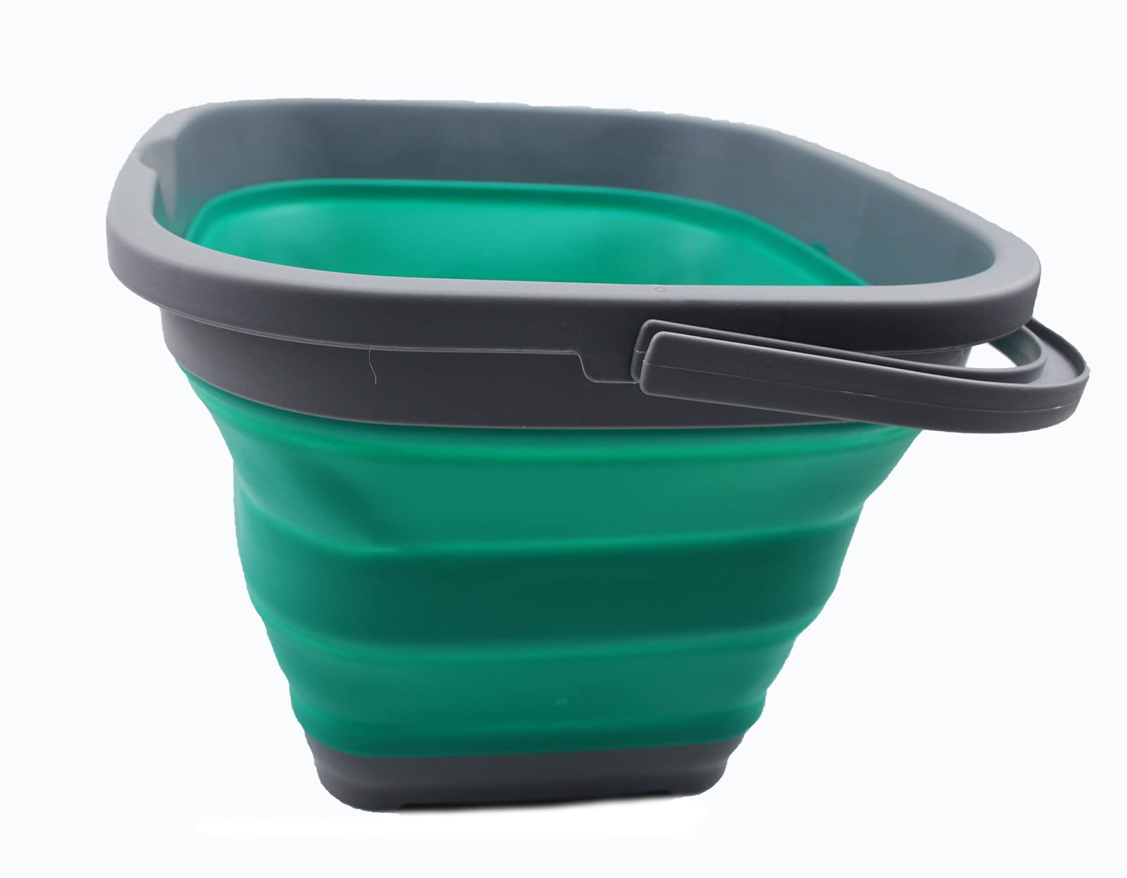 SAMMART 11L (2.9 Gallon) Collapsible Rectangular Handy Basket/Bucket (1  Dark Grey/Bluish-Green)