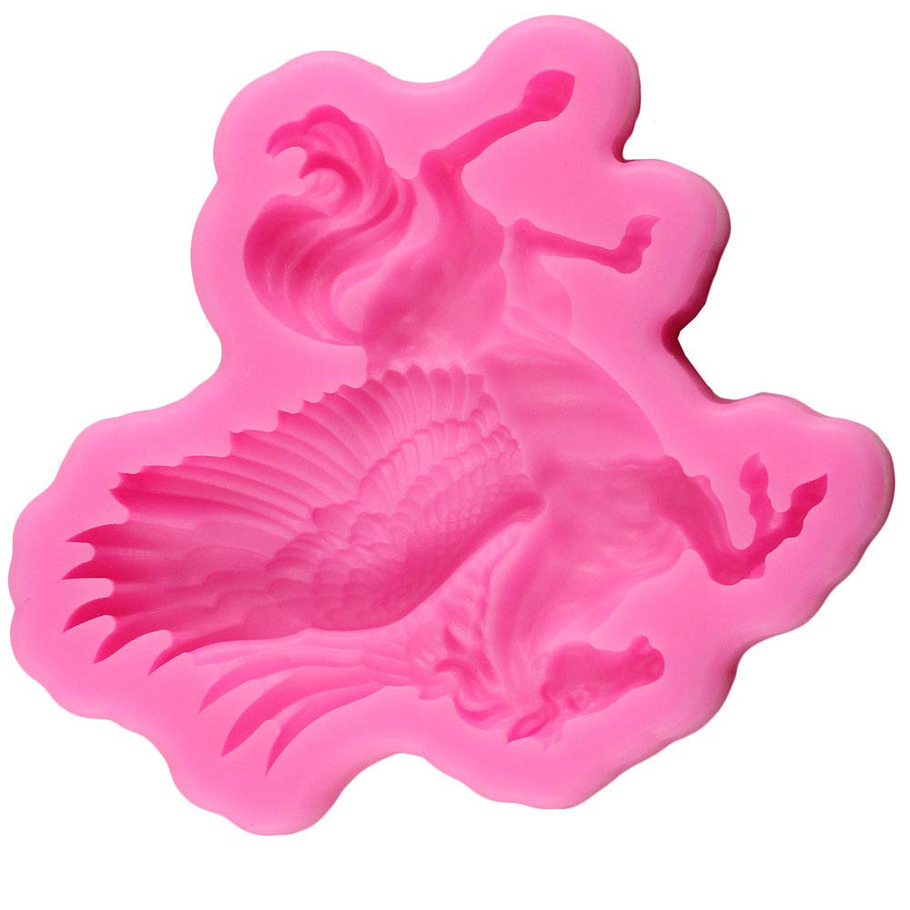 3D Pegasus Horse Animal Fly Wing For Diy Cake Fondant Baking Biscuit Soap Tray 3D Hard Candies Desserts Candles Drop Glue Decor