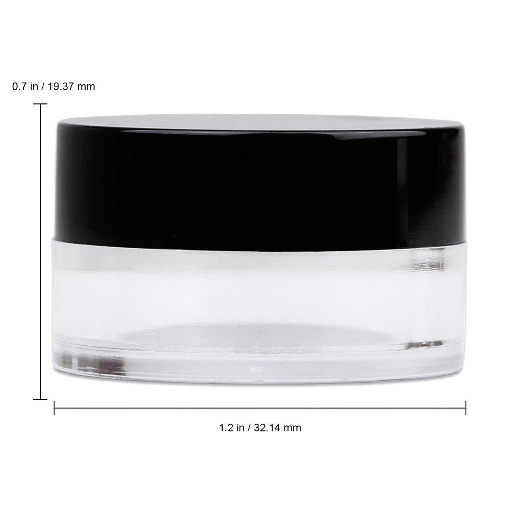 50 Jars - Beauticom High-Graded 5 Grams/5 Ml Bpa Free Thick Clear Acrylic No Leak Plastic Empty Containers With Black Lid For Co