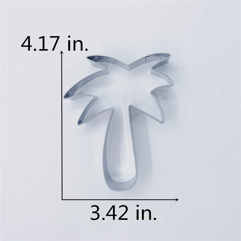 Liliao Palm Tree Cookie Cutter - 3.4 X 4.2 Inches - Stainless Steel