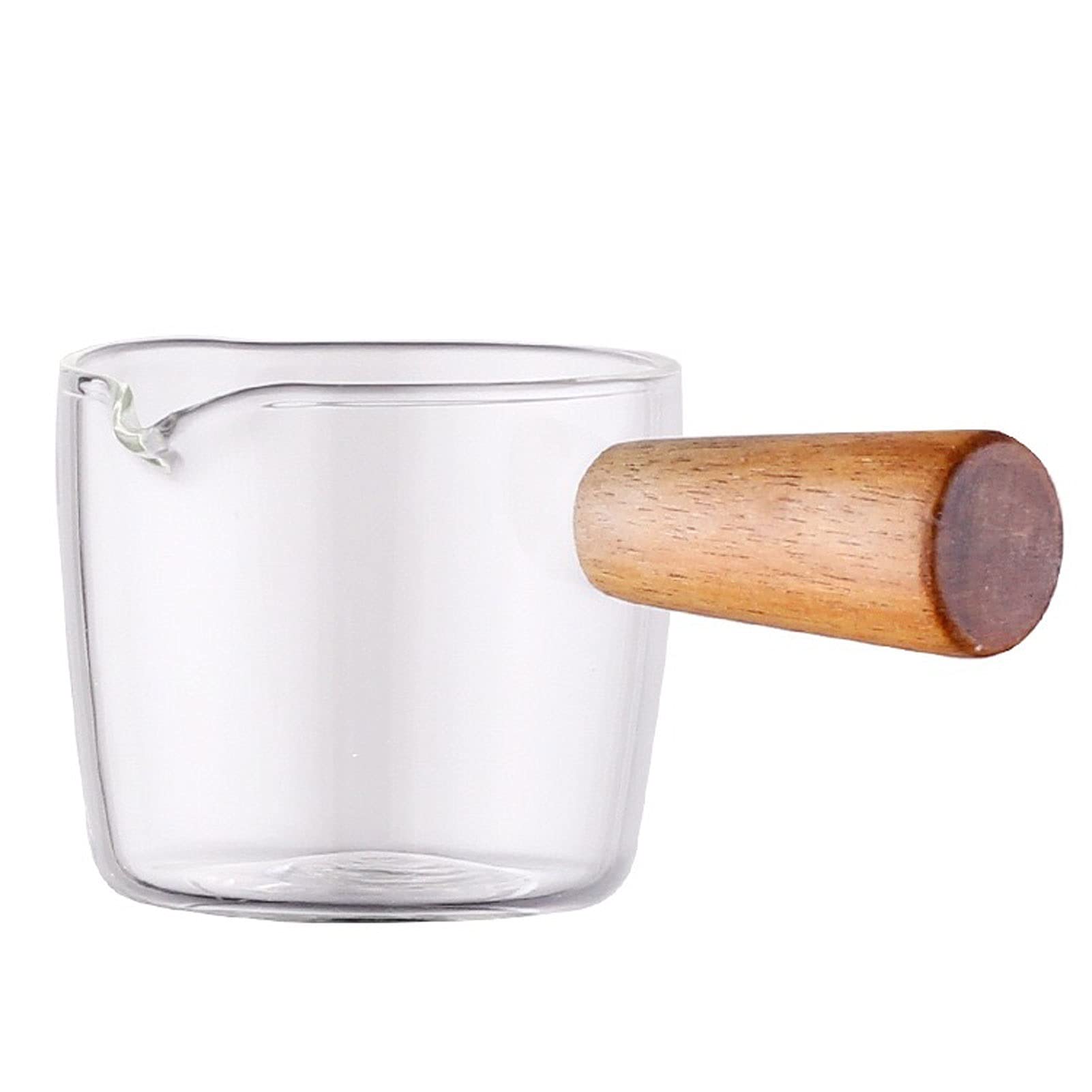 QAQZPMG Saucer Glass Milk Jug with Handle Cream Espresso Sugar Bowl Mini Syrup Pot Kitchen Household Gravy Boat Suitable for Cof