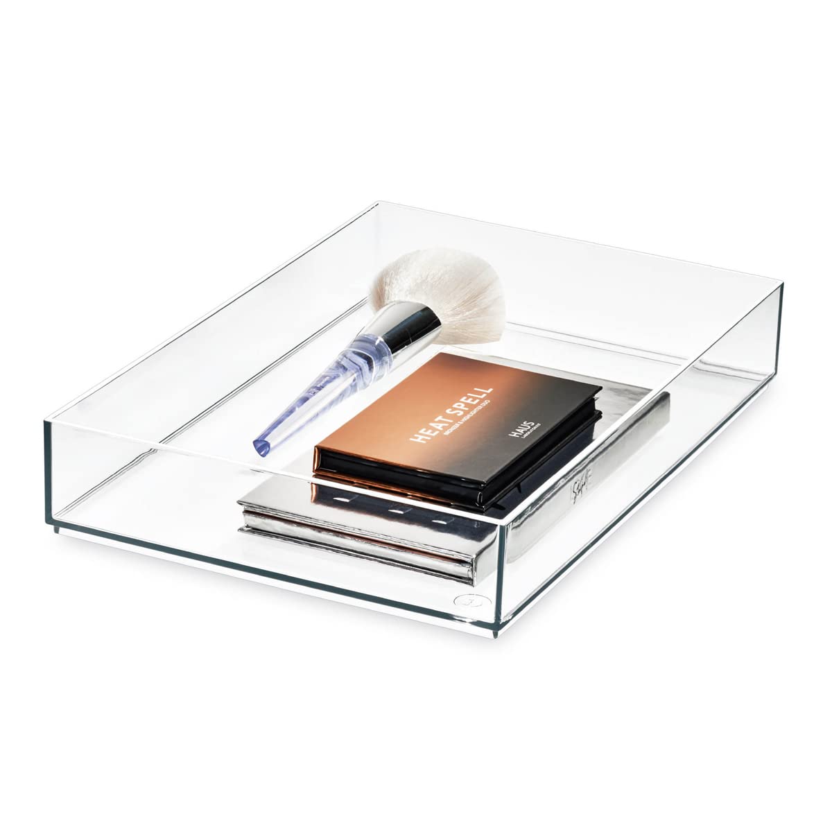 Idesign The Sarah Tanno Collection Plastic Cosmetic Drawer Organizer, 8'' X 12'' X 2'', Clear