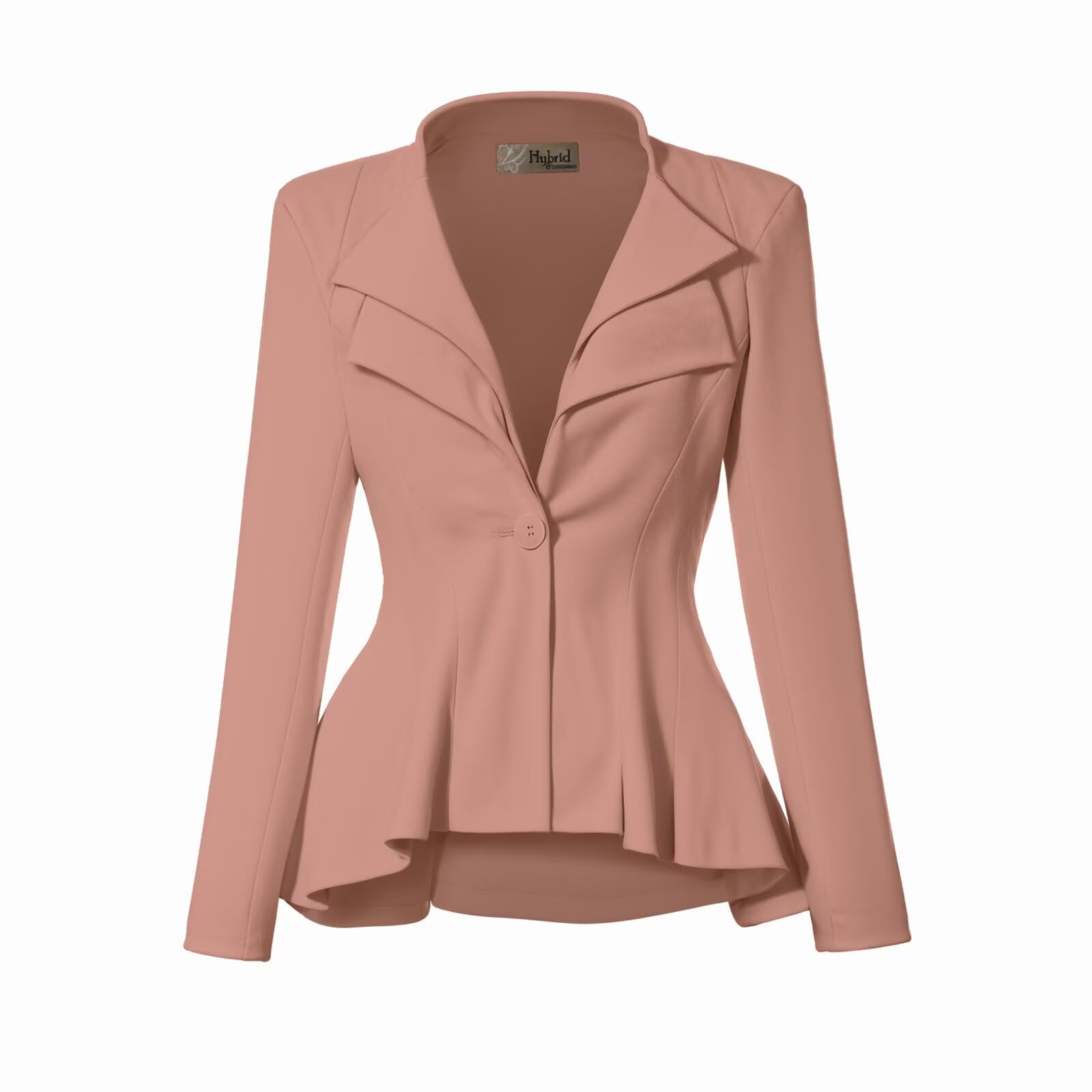Women Double Notch Lapel Office Blazer Jk43864 1073T Mauve 1X