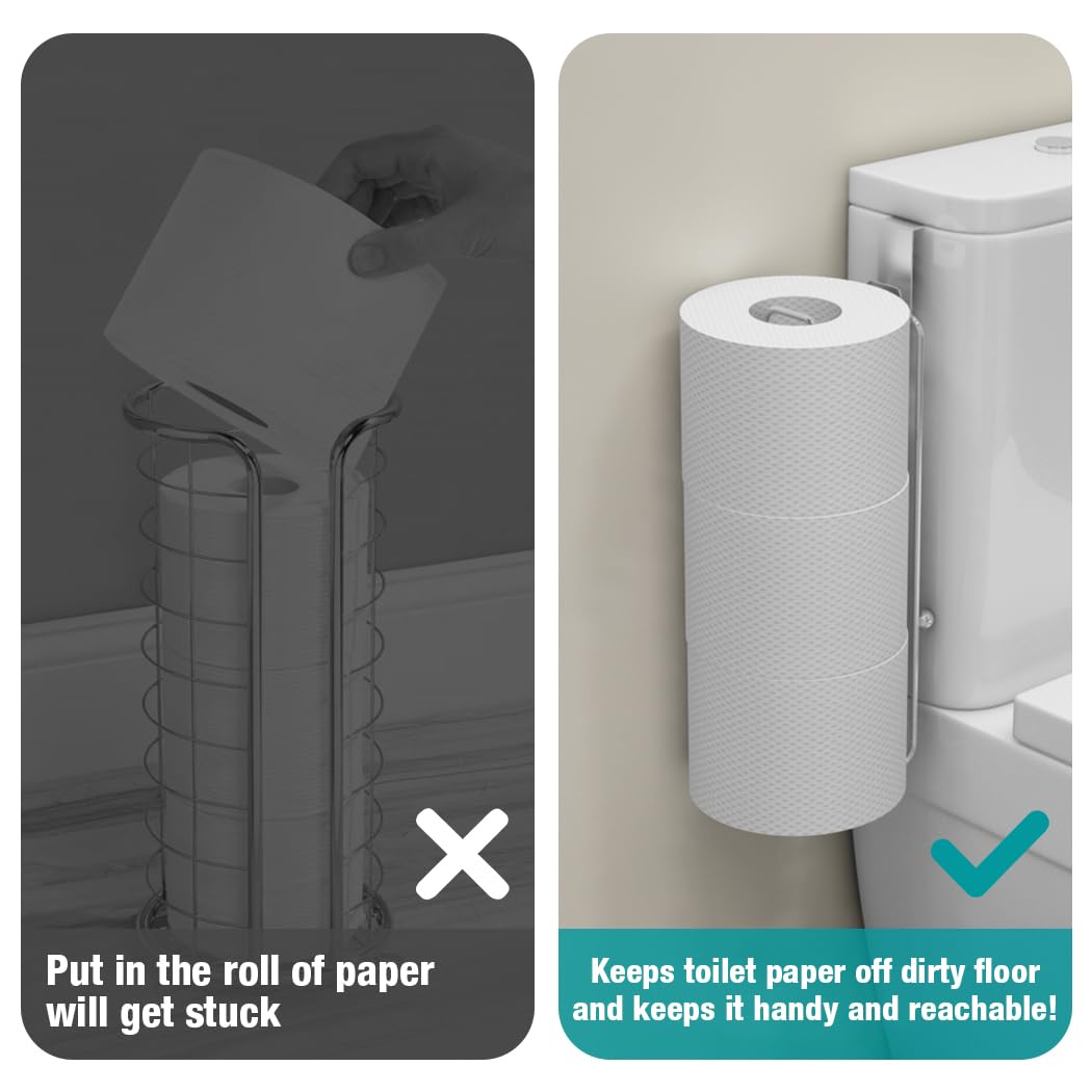 Conworld Toilet Paper Holder Brushed Nickel for 6 Roll Tissue  2 Packs Bathroom Toilet Paper Storage Over The Tank  Stainless Steel Rustproof Hanging Toilet Roll Holder for Bathroom  RV  Camper Silver