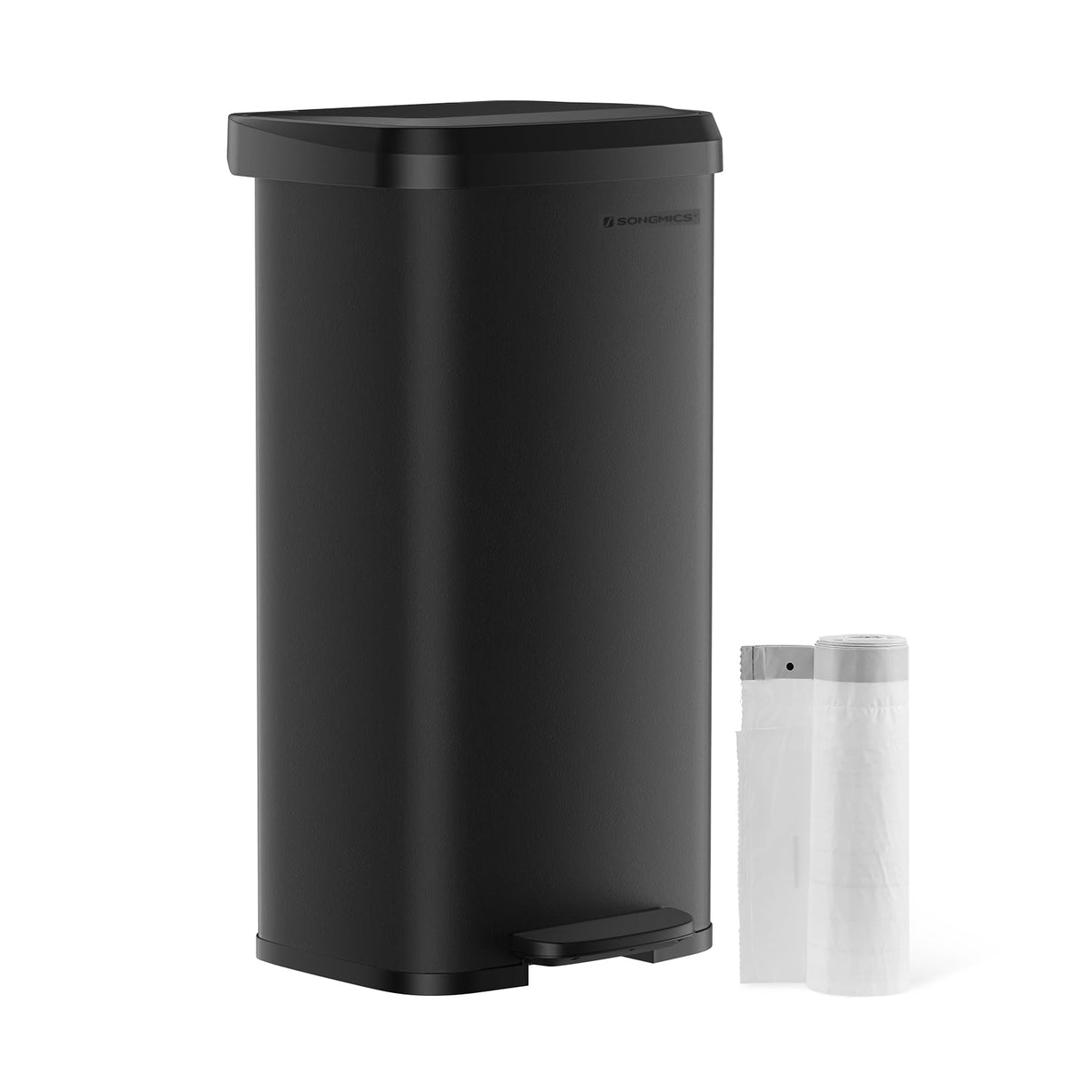Songmics Kitchen Trash Can, 18-Gallon Stainless Steel Garbage Can, With Stay-Open Lid And Step-On Pedal, Soft Closure, Tall, Lar