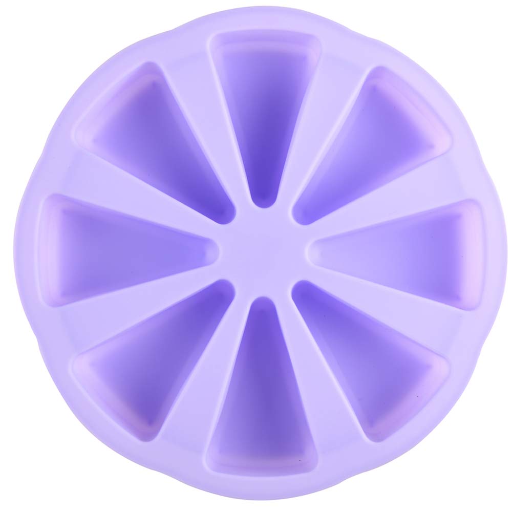 Mirenlife 8 Triangle Cavity Silicone Portion Cake Pan Slices Pastry Pan Pizza Slices Pan(Light Purple)