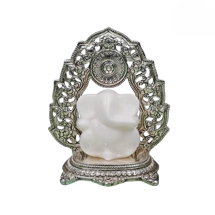 Mridaya Marble Lord Ganesh Sitting Throne, Cultured Marble Ganesha Statue, Ganesh Statue, Ganpati Idol, Ganapathi Idol, House Wa