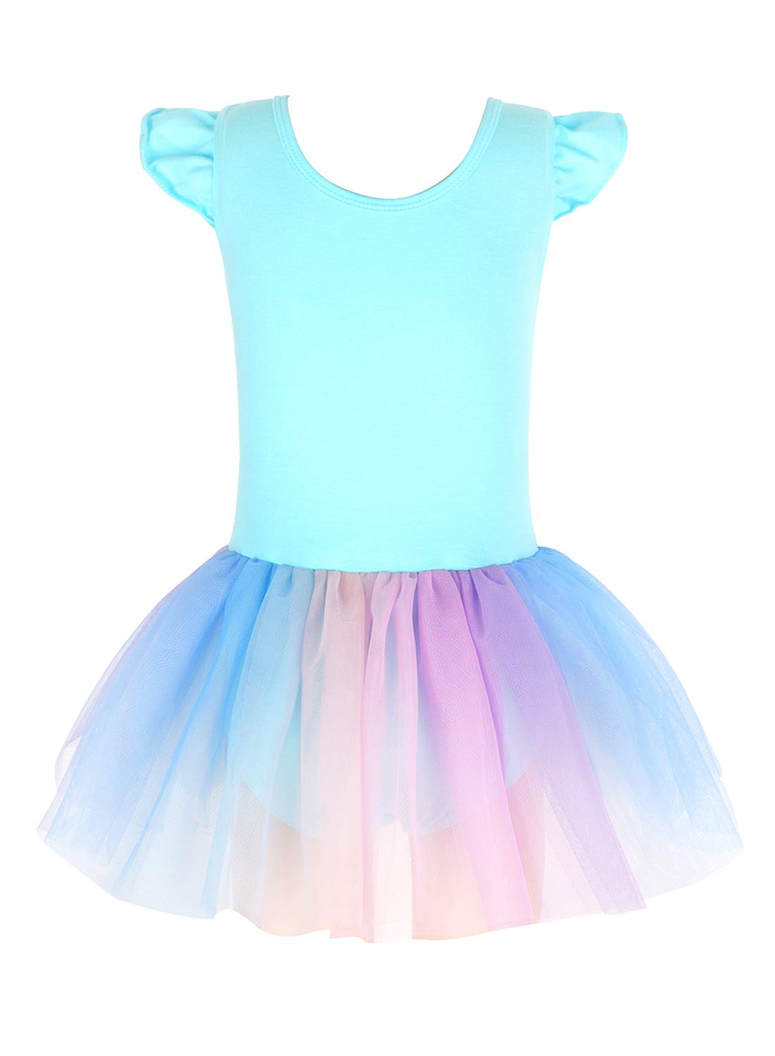 Eqsjiu 3T 4T Ballet Leotards For Toddler Girls With Tutu Tulle Skirt Blue Unicorn Dance Dresses Primary Kids Dance Performance C