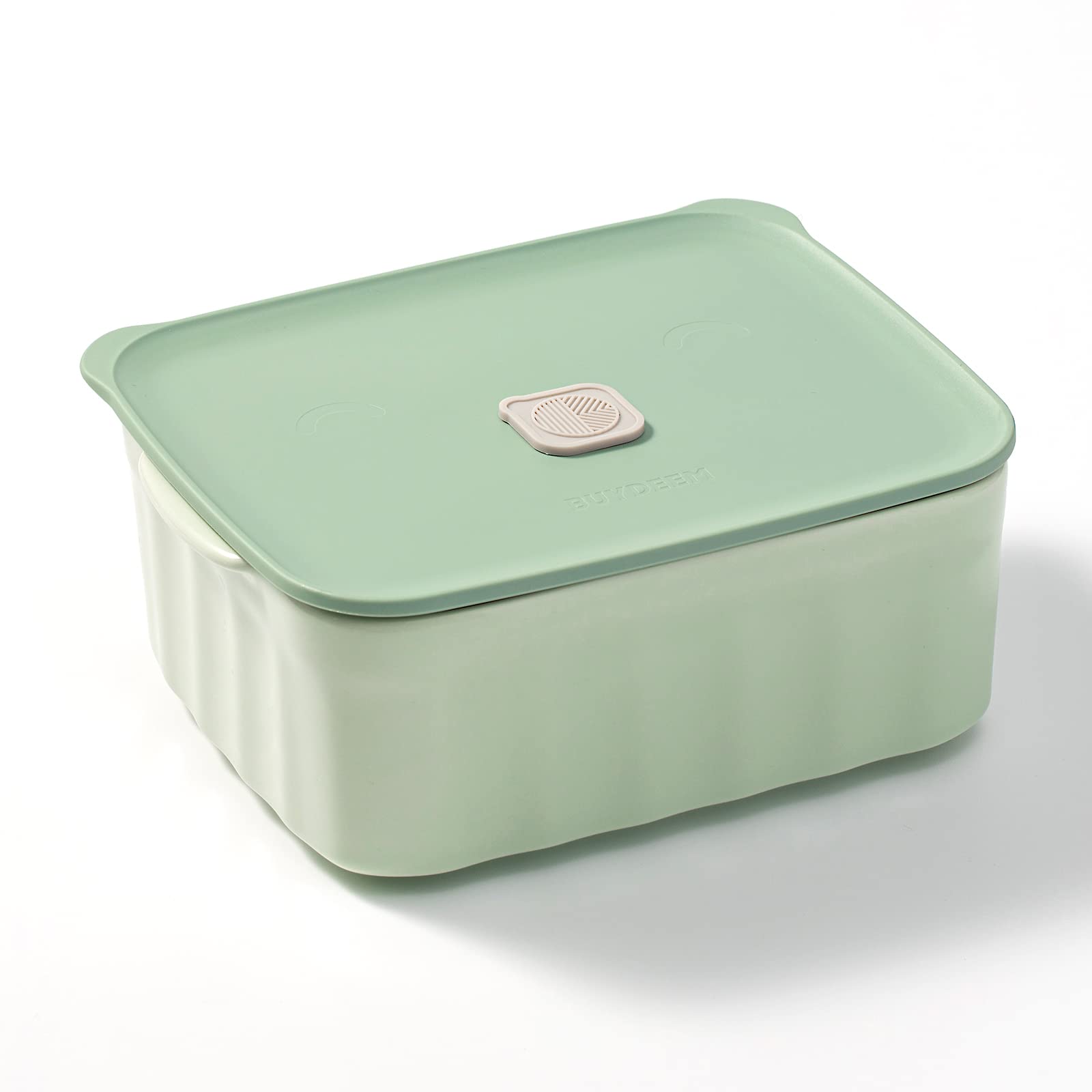Buydeem Ceramic Food Storage Container With Airtight Lid, 28 Oz Bento Lunch With Airlock Lid, Stackable Bento Box Microwaveable,