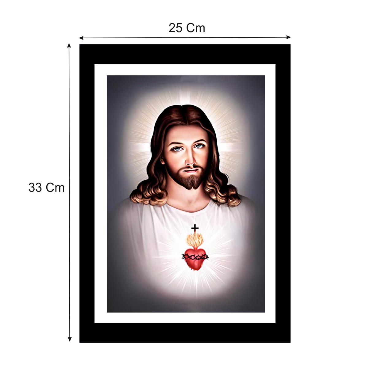 Sky Flying Wood Wall Hanging Jesus Christ Photo Frame Poster For Living Room, Pooja Room (Multicolor Framed, Size - 33Cm X 25Cm)
