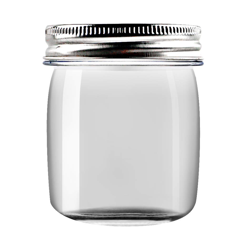 Novelinks 8 Ounce Clear Plastic Jars Containers With Screw On Lids - Refillable Round Empty Plastic Slime Storage Containers For