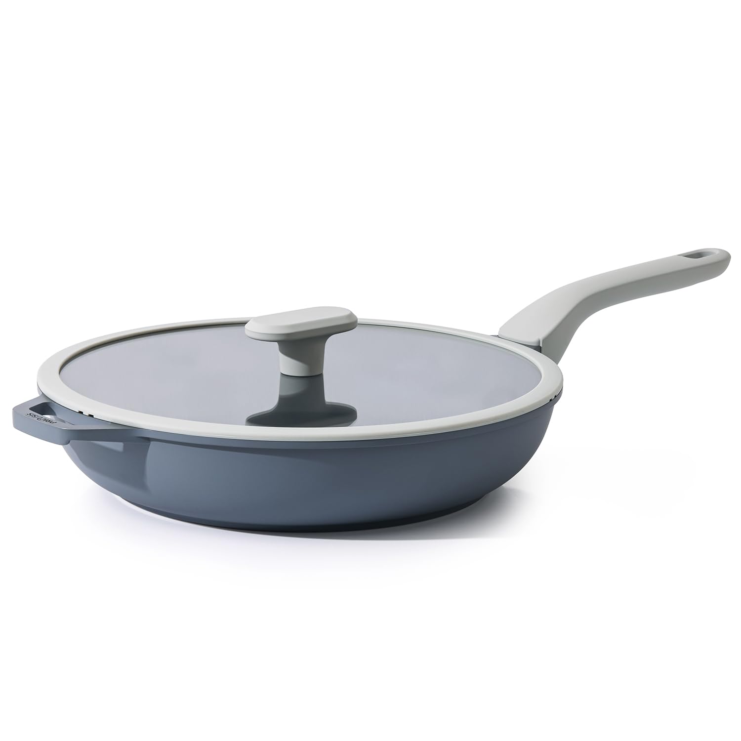 PRICUSIS Nonstick Ceramic Frying Pan with Lid, 8/10/12 Inch, Metal Utensil Safe, PFOA & PFAS Free, Scratch & Stain Resistant Ski