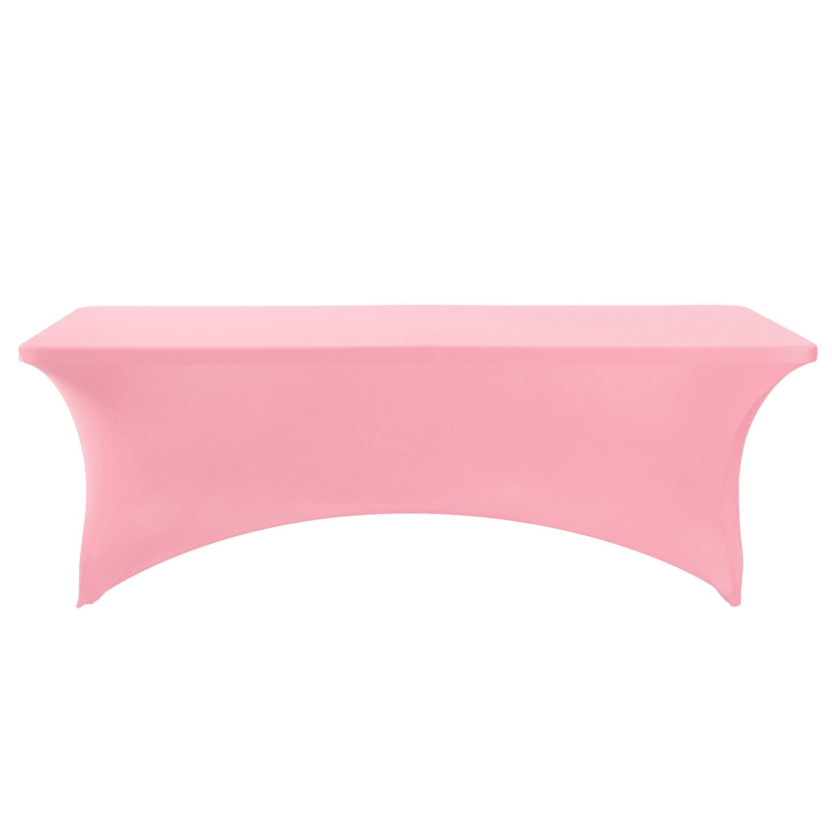 Hezuzo 2Pack Spandex Table Cover For 8Ft Table Universal Fitted Stretch Tablecloth For Party, Banquet, Wedding And Events-Rose Q