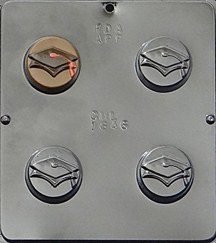 Graduation Cap Cookie Sandwich Chocolate Candy Mold 1646