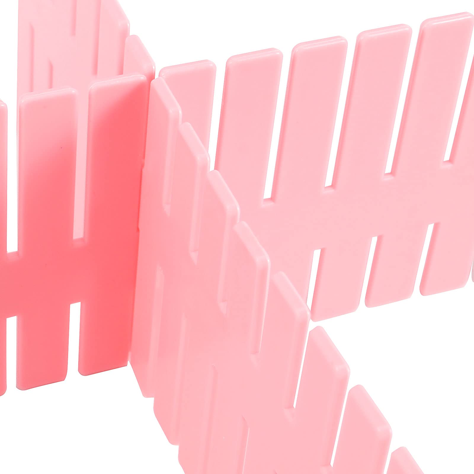 ZOENHOU 60 PCS DIY Drawer Divider Organizers, Pink Drawer Dividers, Adjustable Premium Plastic Organizers for Makeup Drawers Des