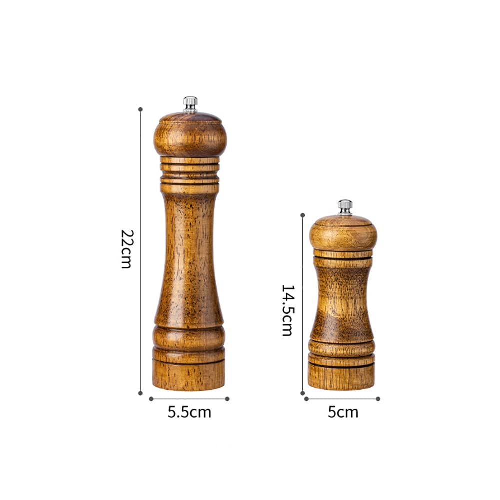 Uuyyeo Wooden Pepper Grinder Mill Manual Salt Grinder Refillable Pepper Mill Shaker Spice Grinder With Adjustable Coarseness 5 I