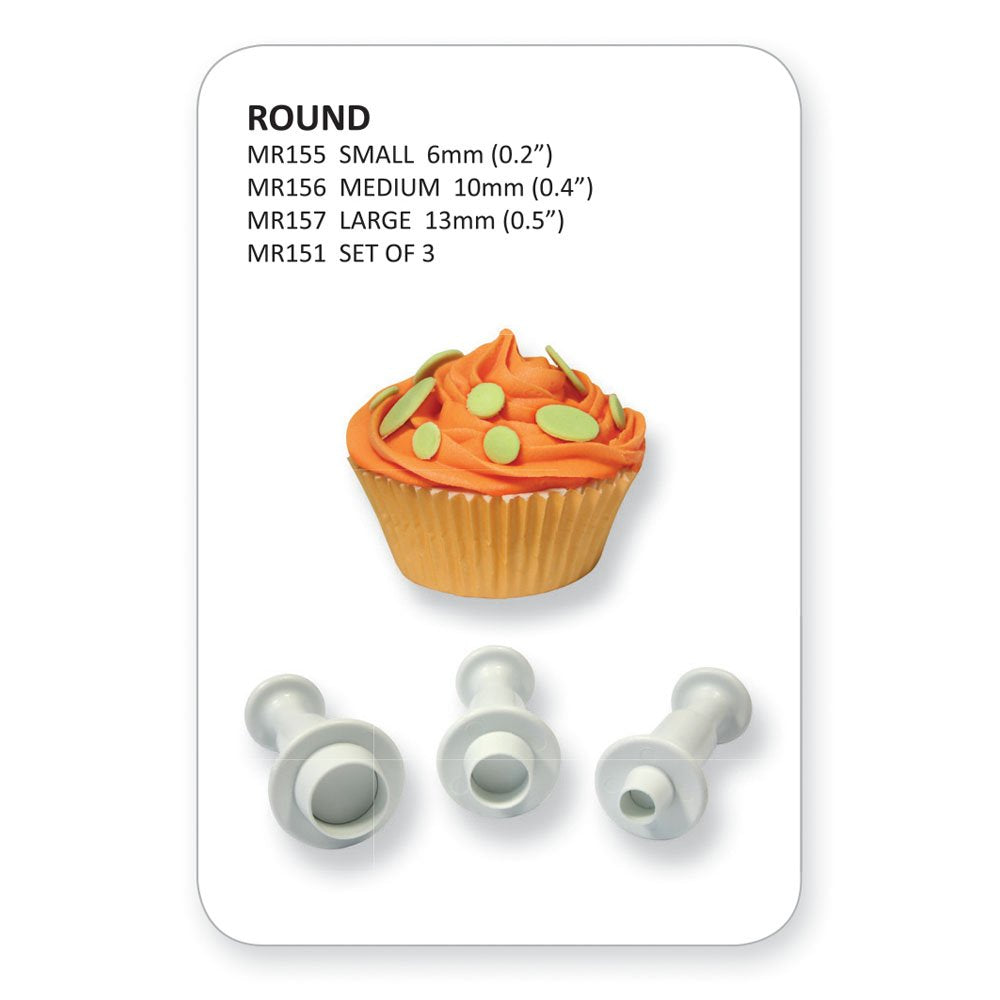 Pme Plunger Cutters, Miniature Round, 3-Pack