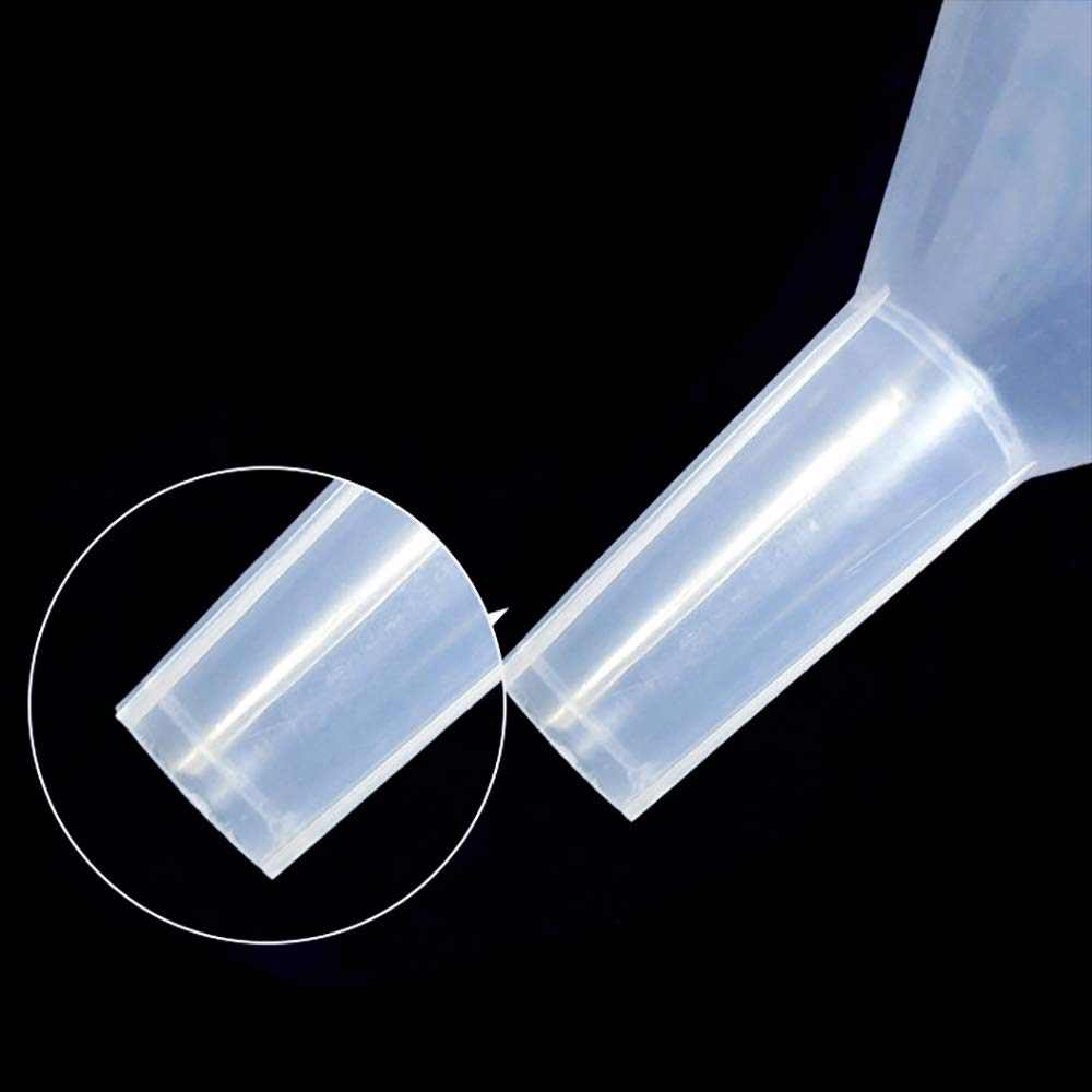 DEDC 4 Pack Clear Plastic Filter Funnel  Oil Funnels  Small Funnel for Filling Bottles  Liquid Transfer Funnel for Kitchen  Laboratory  Garage  Car  5.9 inch Dia Mouth