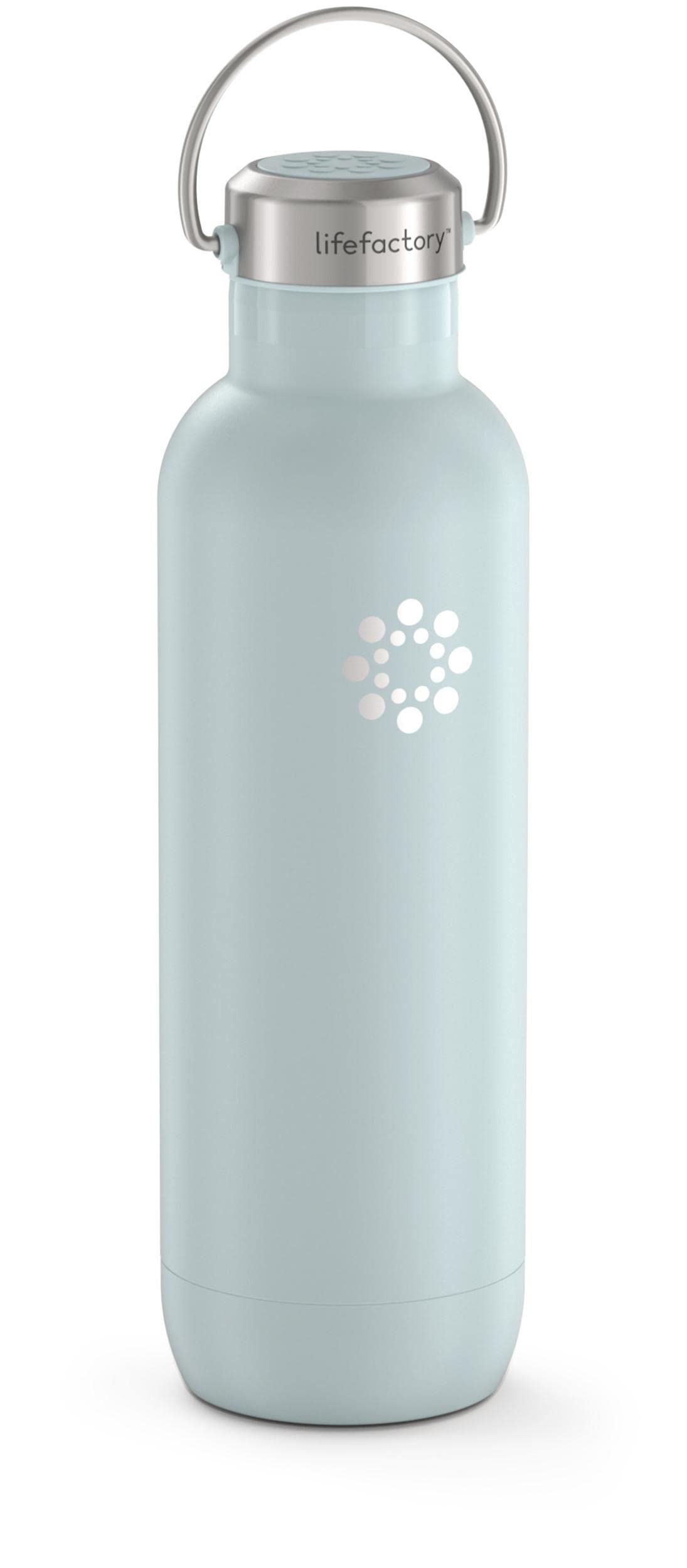 LIfeFactory Stainless Steel Vacuum-Insulated Sport Bottle  24 Ounce  Mint