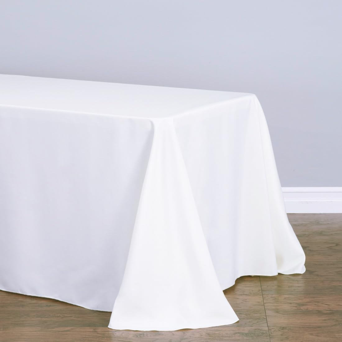 TC Tanu Collections Rectangle Tablecloth - 90 x 132 Inch - White Rectangular Table Cloth for 6 Foot Table in Washable Polyester - Buffet Table  Parties  Holiday Dinner  Wedding & More (Pack of 6)