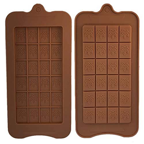 Topolmold Breakable Leaf Chocolate Bar Baking To Freezer Silicone Mold Pan Tray, For Homemade Gummy, Cookie Chocolate Chip Fonda