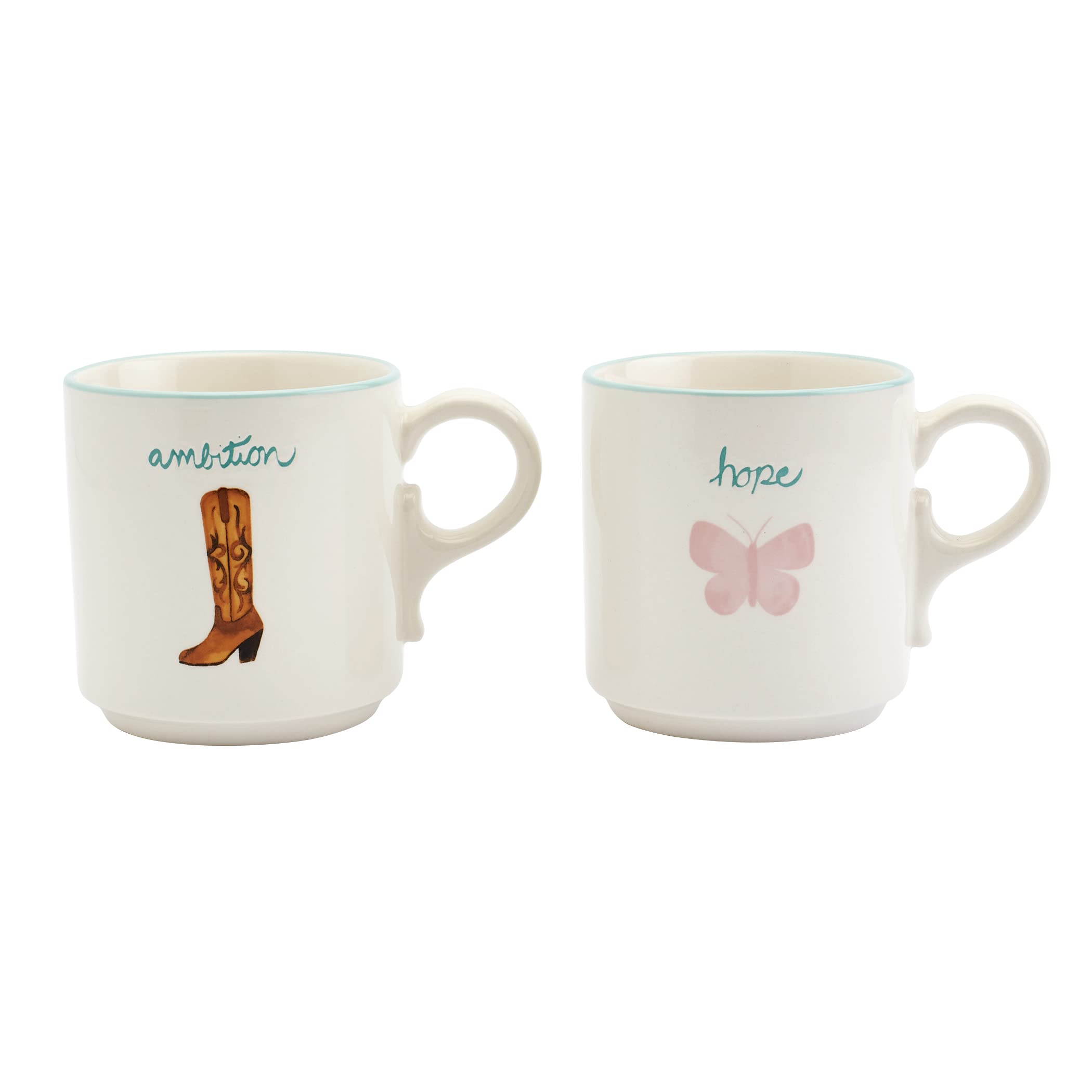 Dolly Parton Tabletop Collection - Set Of 2 20 Oz. Boot And Butterfly Mugs