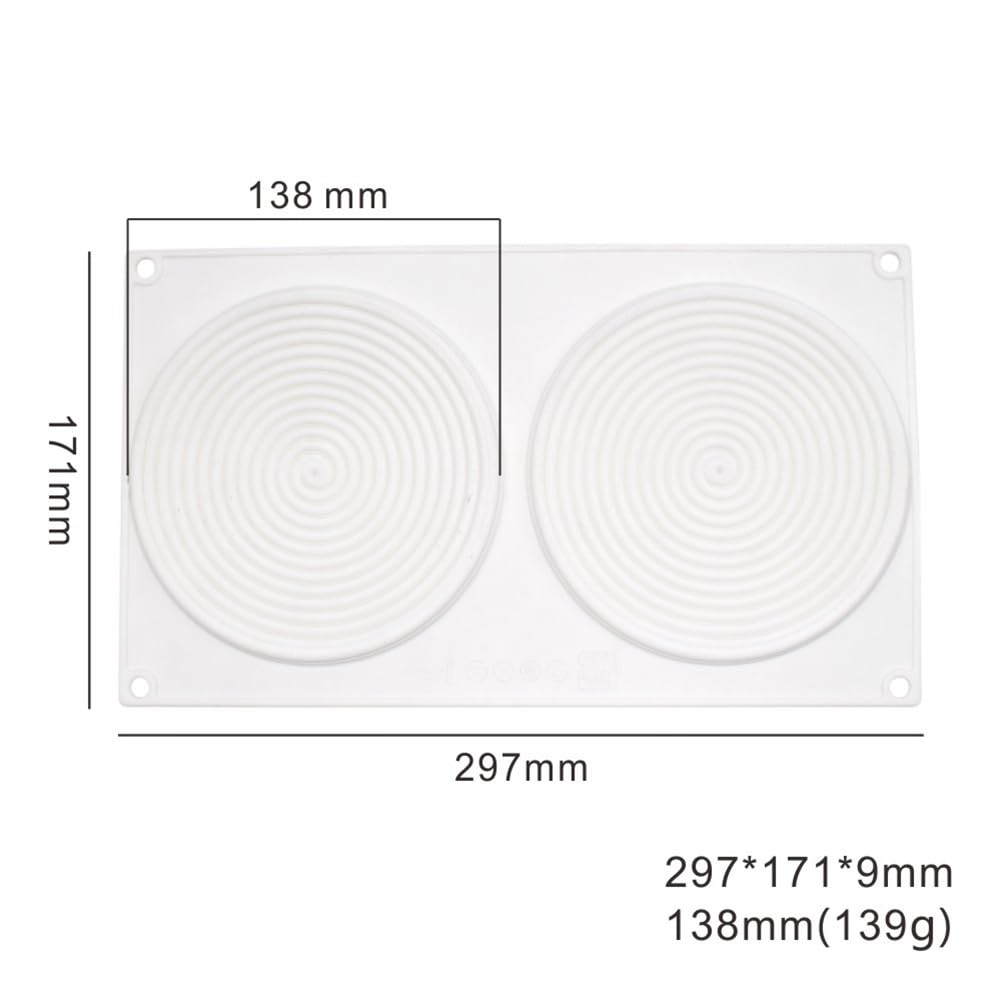 Round Spiral Shaped Cake Silicone Baking Mold Diy Spiral Silicone Candy Mould (Round Spiral B_11.88 X6.84X 0.36 Inch)