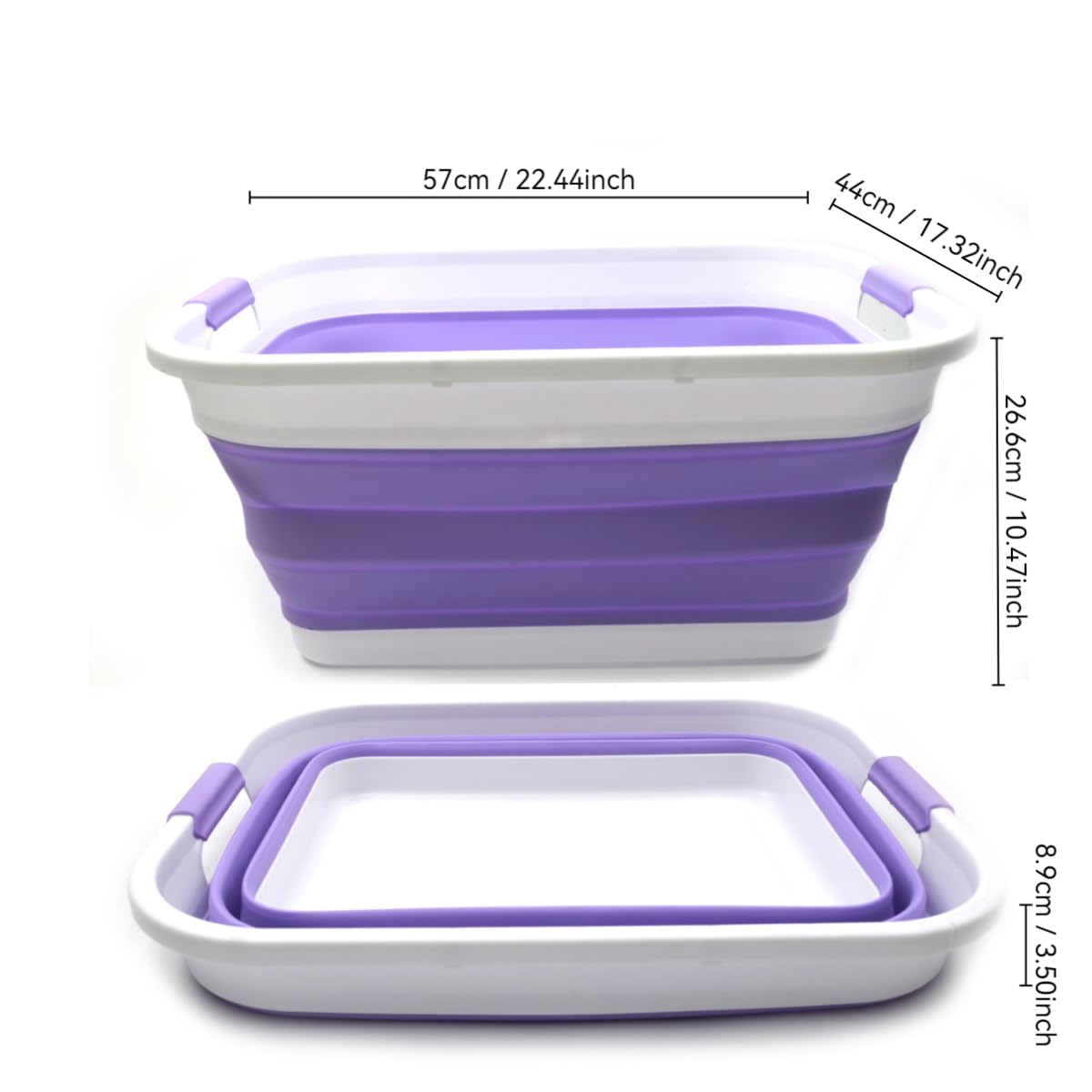 SAMMART 41L (10.8 gallon) Collapsible Plastic Laundry Basket-Foldable Pop Up Storage Container/Organizer-Portable Washing Tub-Sp