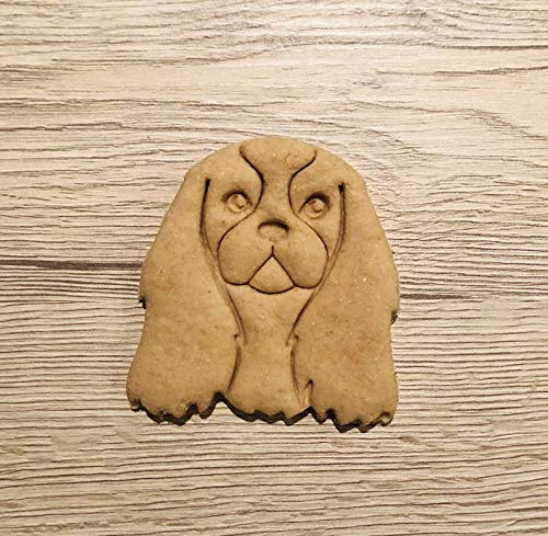 Cavalier King Charles Spaniel Cookie Cutter And Dog Treat Cutter - Dog Face - Cookie Press Of Cavalier Face In Cookie Dough