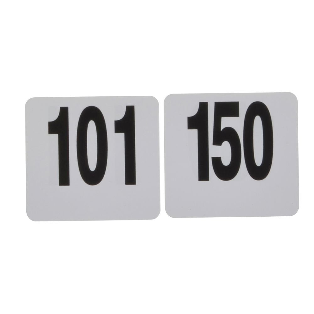 American METALCRAFT, Inc. 4150 Table Number, Heavy Plastic, Nos. 101-150, 4 W, 4 L, White