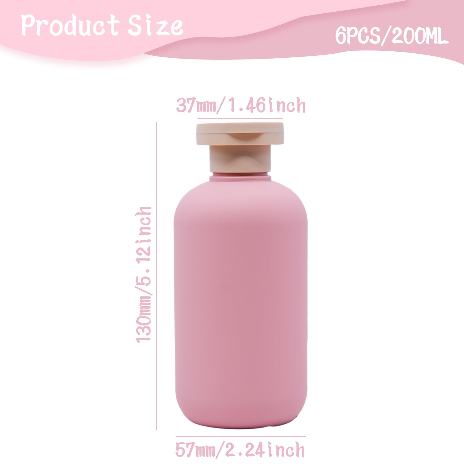 YXQ 6.8oz Refillable Squeeze Bottles,Plastic Travel Bottles with Flip Cap 200ml Empty Containers for Toiletries Lotion Cream Sha