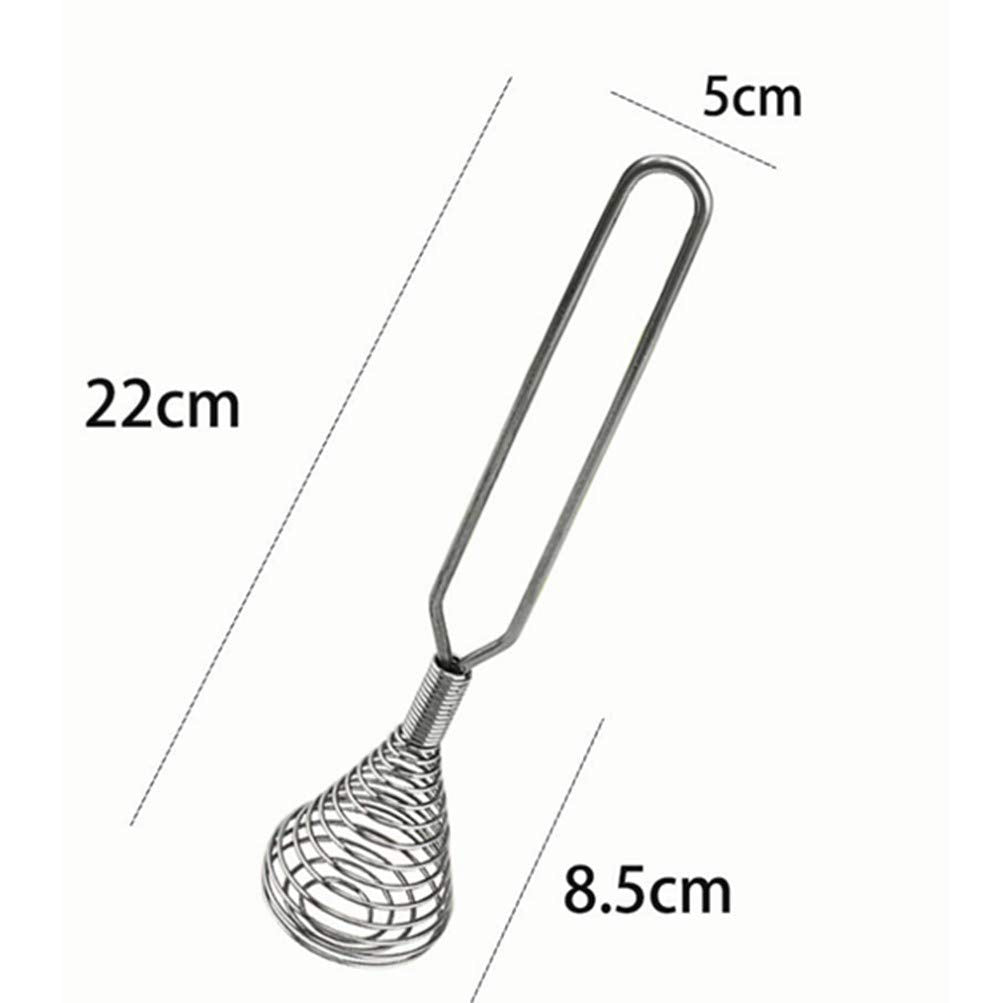 Mini French Spring Whisk, 8.67 Inch Silver Stainless Steel Spring Coil Whisk, Hand Eggbeater Egg Mixer Whisk Blender Stirring Be