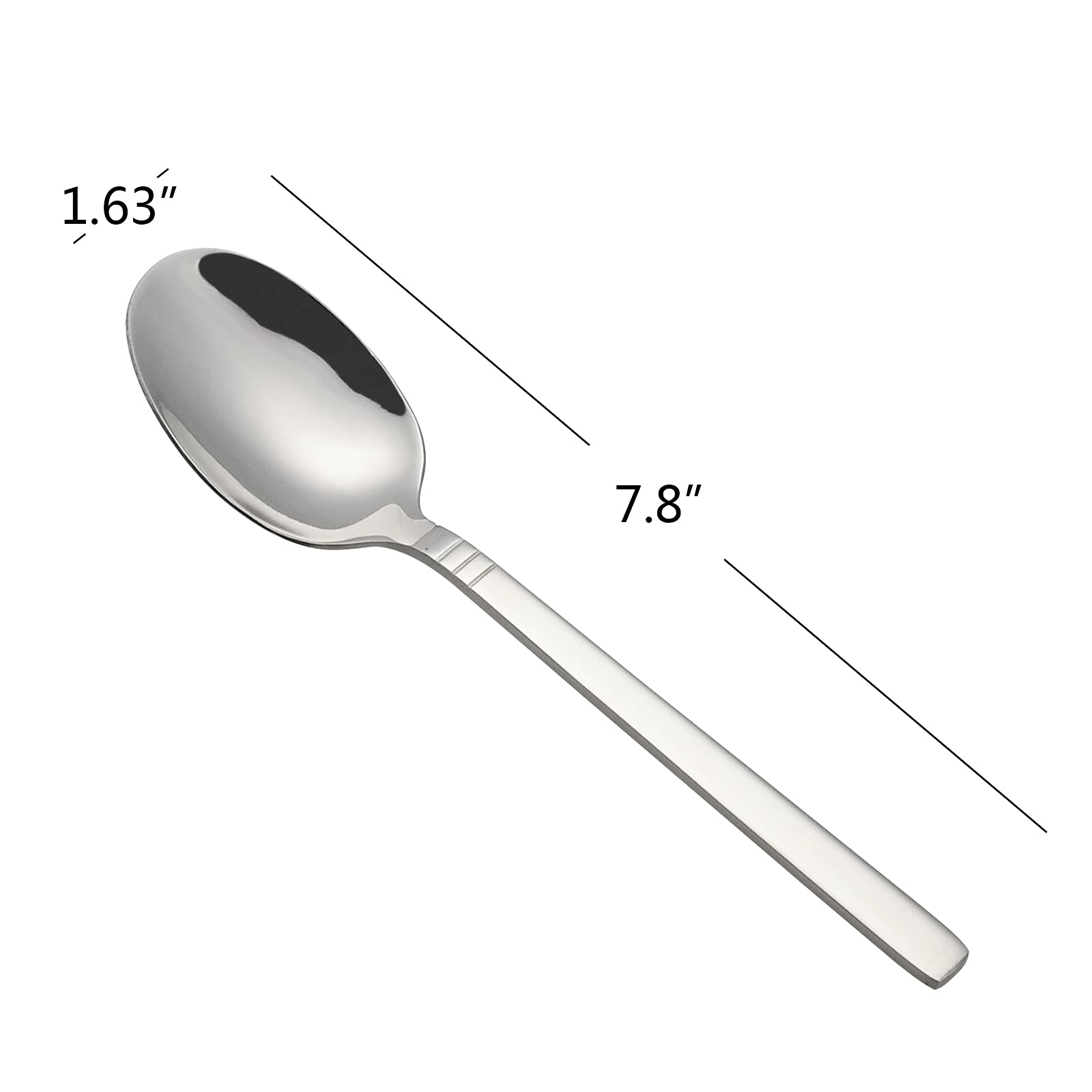 Morcte 12-Piece Stainless Steel Dinner Spoon, 7.8'' Cutlery Spoon
