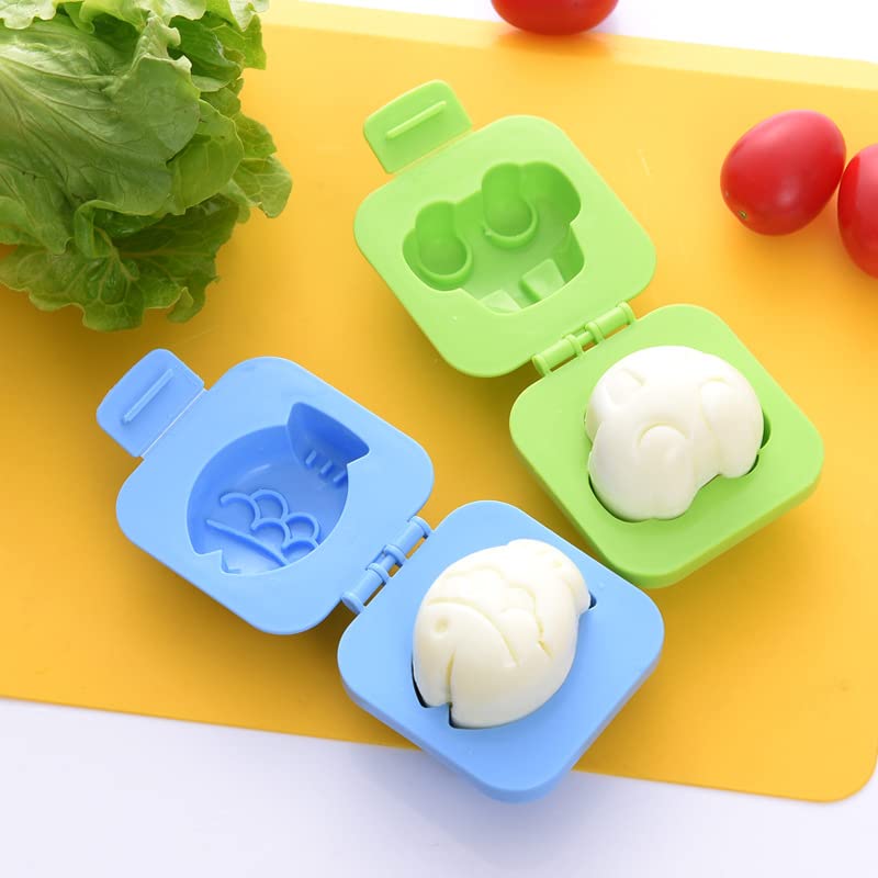 Yunko 6Pcs Egg Rice Mold Hard Boiled Egg Mold Fish Car Heart Shape Onigiri Mold Rice Ball Maker For Kids,Fondant Cake Pop Decora