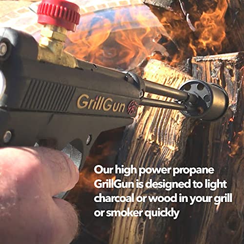 Grillblazer Grillgun Handheld Blowtorch, Stand, And Hose Set - Grill And Culinary Torch - Charcoal Starter - Professional Cookin
