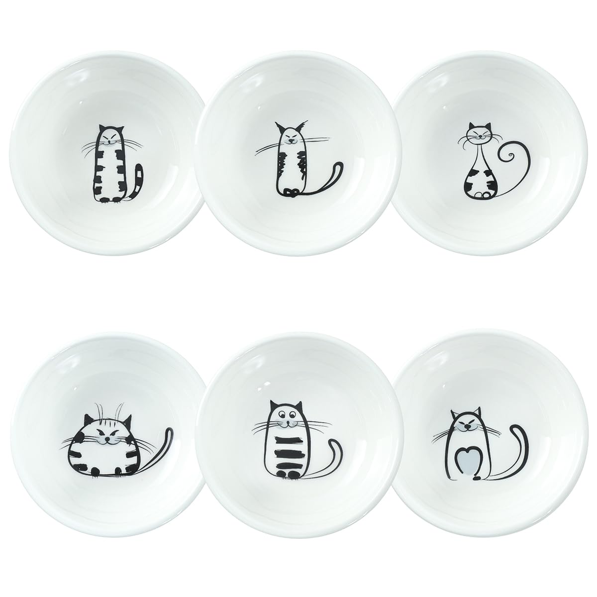 SOCOSY Super Cute Cat Ceramic Sauce Dish/Seasoning Bowl/Sushi Soy Dipping Bowl/Appetizer Plates/Serving Dish for Kitchen Home (S