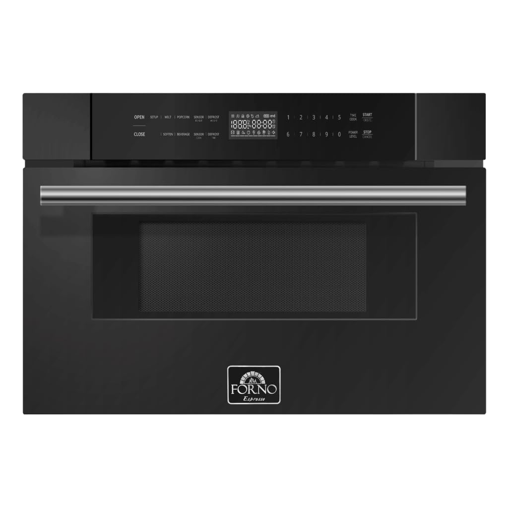 Forno Capoliveri Espresso 30-Inch Microwave Drawer, Black, 1.2 cu.ft, 1500 Watts, Built-in, Touch Control LCD Display, Auto-Touc