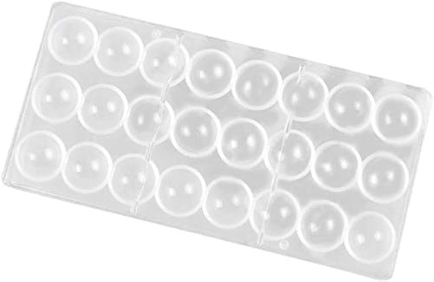 Candy Making Mold, Diamond Clear Polycarbonate Chocolate Mold Jelly Candy Making Mold 21-Piece Tray (Round Candy Mold)