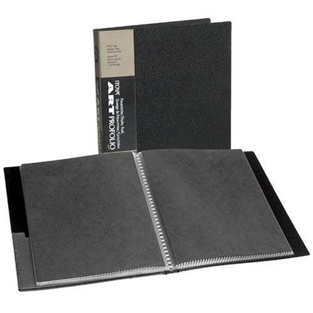Itoya Original Art ProFolio 9x12 Black Art Portfolio Binder with Plastic Sleeves and 48 Pages - Portfolio Folder for Artwork wit