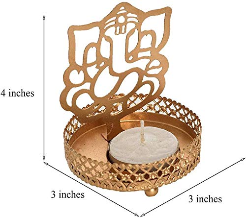 Heaven Decor Metal shadow divine Ganesh Ji Tealight Candle Holder (100)