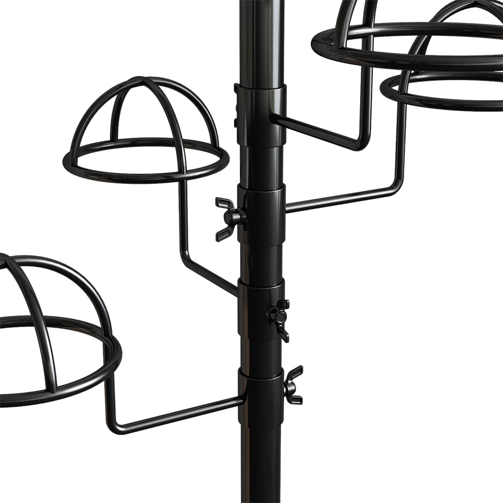 Thick Forest Freestanding Hats Rack Stand Metal Hats Display Stand With 25 Customizable Circular Hooks For Home Or Commercial(Bl