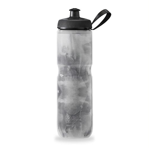 Polar Bottle Sport Insulated Water Bottle - BPA-Free  Sport & Bike Squeeze Bottle with Handle (Fly Dye - Monochrome  24 oz)