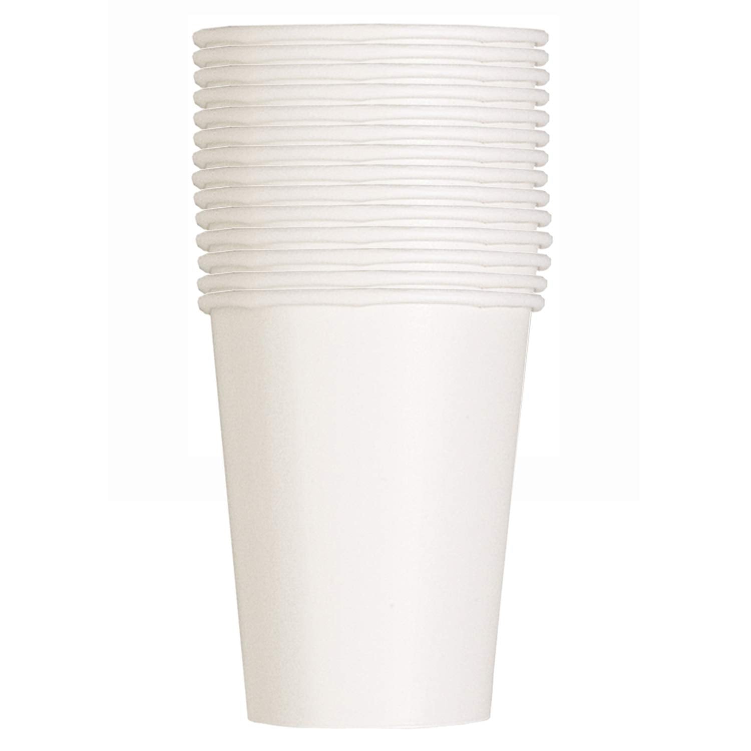 Solid Paper Cups - 9Oz, White, 14 Pcs