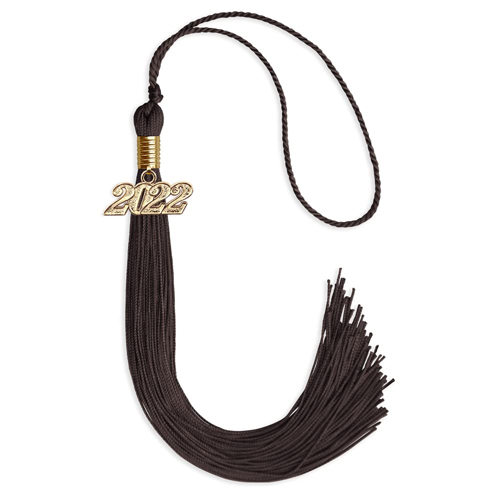 Endea Graduation Single Color Tassel with Gold Date Drop (Brown, 2022)
