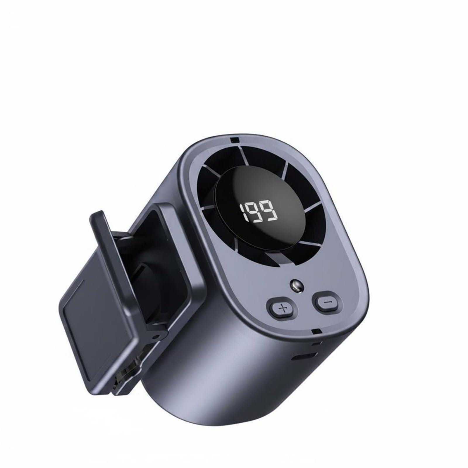 Enakshi Rechargeable AttachOn Cooling Fan High Speed Digital Display Clip Fan BuiltIn Led MultiFunctional For Outdoor, Travel