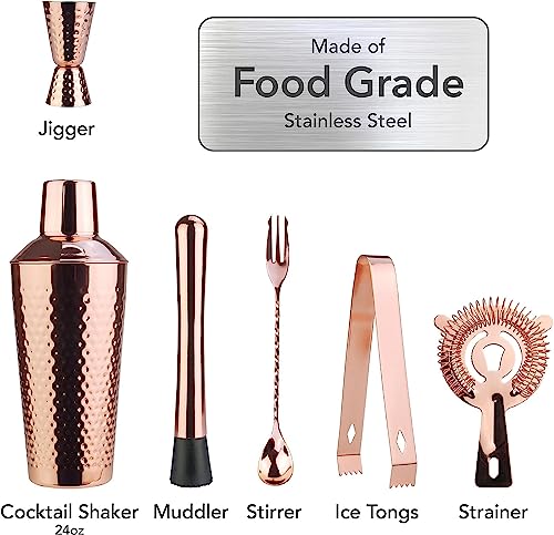 Arora Moscow Mule Barware Set - 23Pc - Copper Plated Stainless Steel - Professional Bar Tools For Drink Mixing, Home, Bar, Party