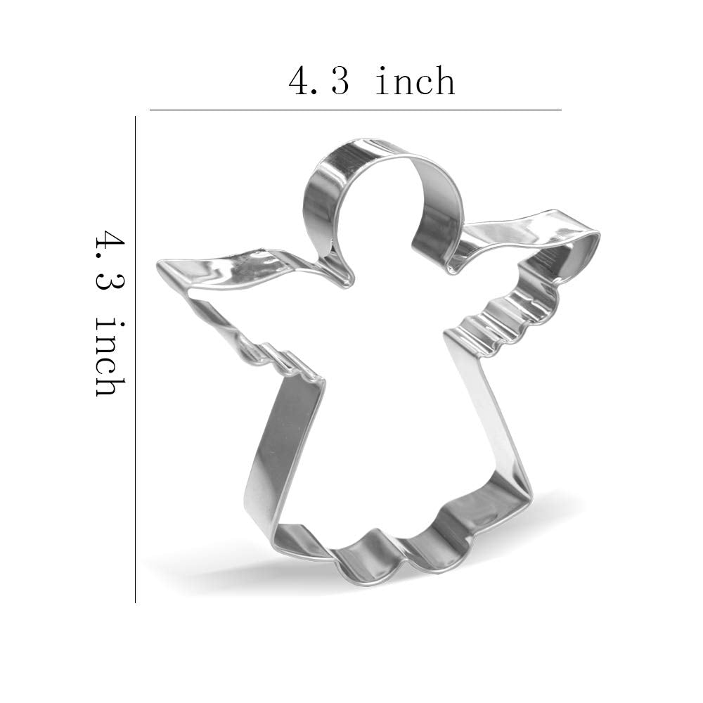 4.3 Inch Angel Cookie Cutter - Stainless Steel