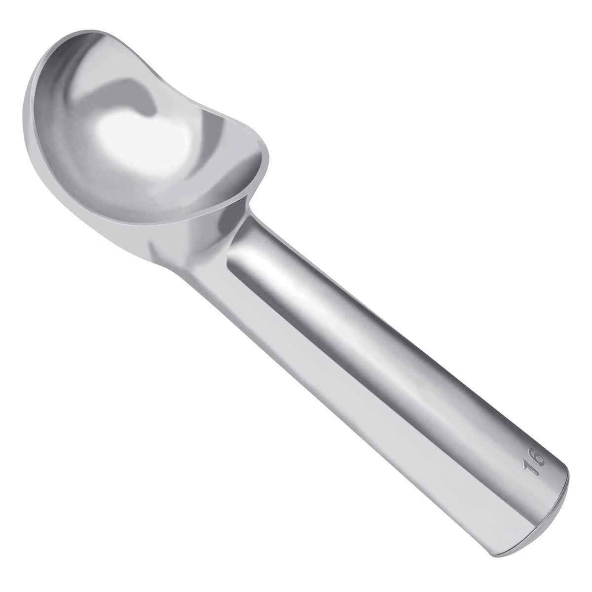 Pimoys 2.5Oz Large Ice Cream Scoop 7 Inches Nonstick Anti-Freeze Metal Ice Cream Scooper Spoon One Piece Aluminum Design, Bright